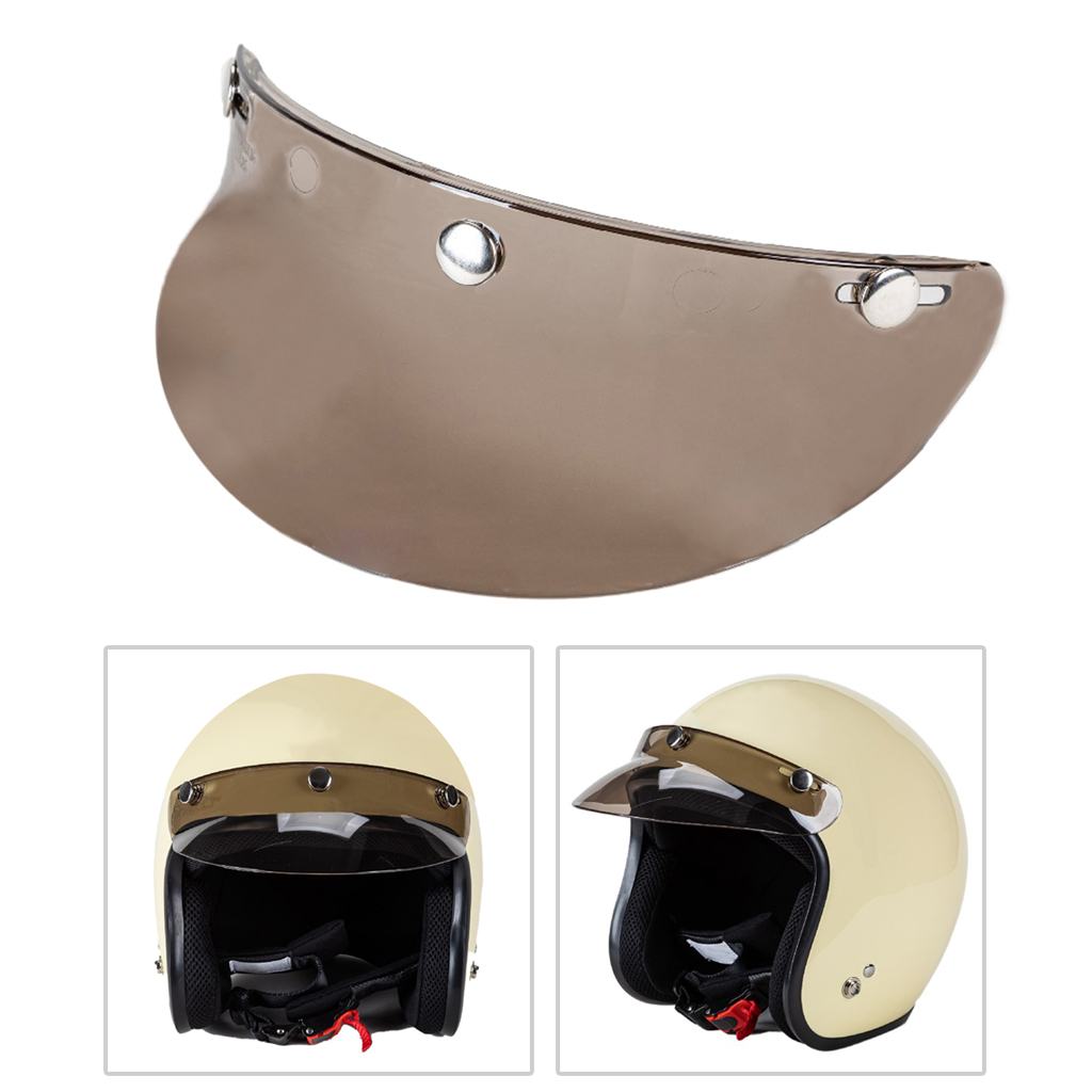 Universal- 3-schnappen Motorrad Helm Visier Spitze UV Sonnenschutzdach Sonnenschutz Schild: transparent Tee