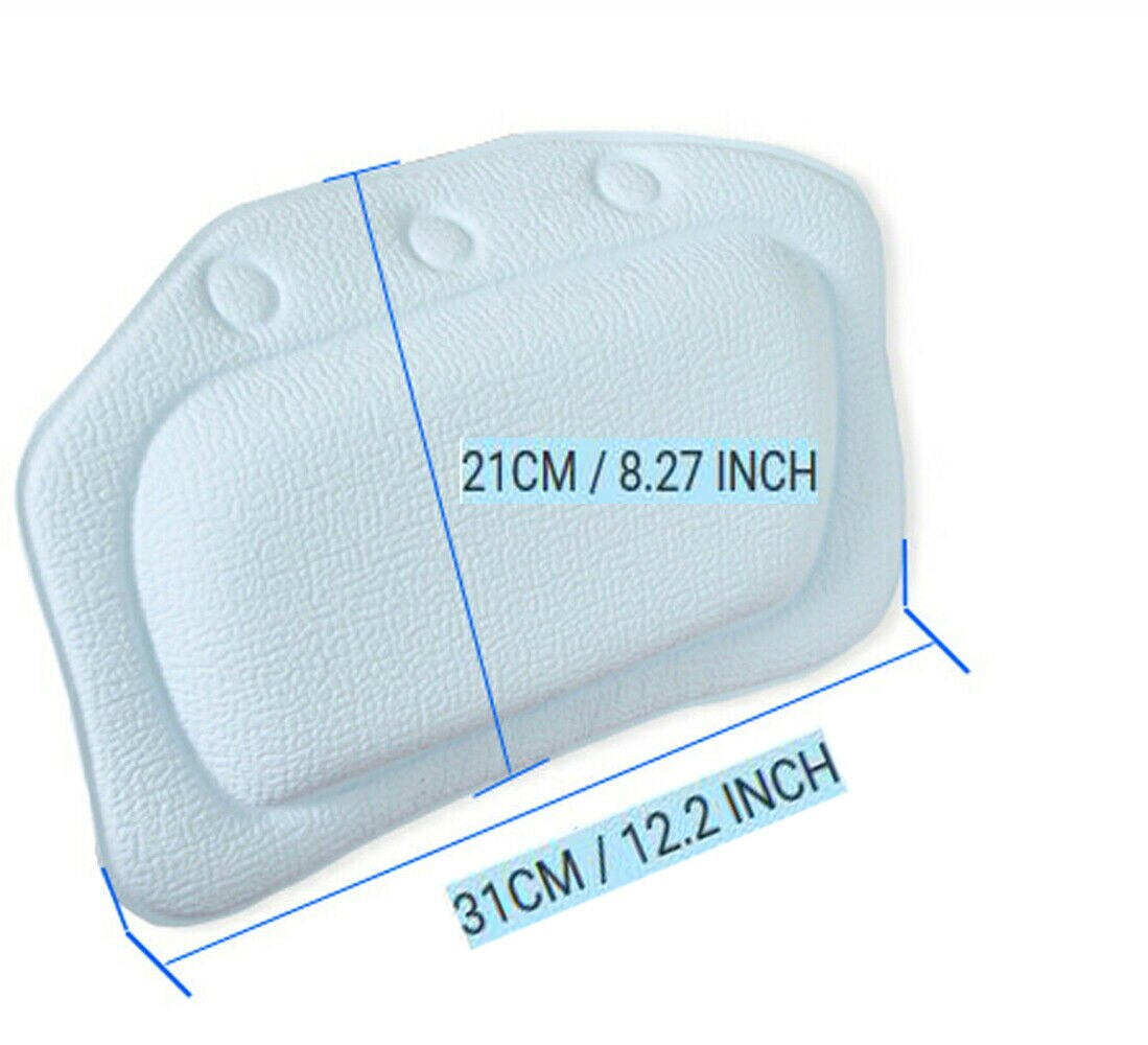 Waterproof Bath Pillow Cushion Non Slip Suction Cups for Spa &amp; Bathtub Headrest
