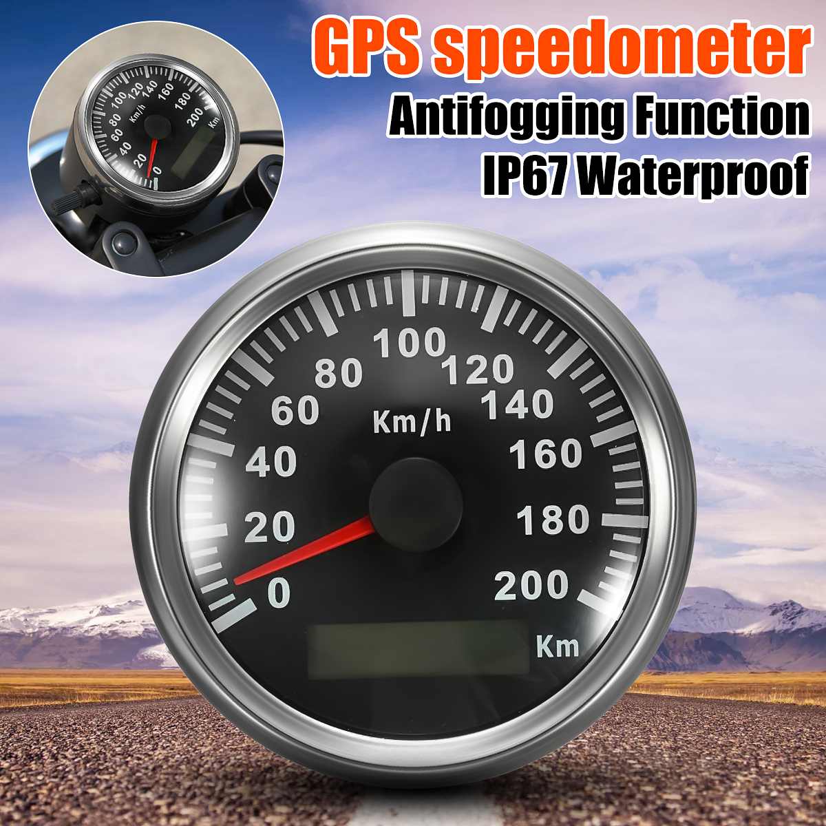 85mm 200 KM/H GPS Speedometer Waterproof Stainless Digital Gauges Universal Car Motorcycle Auto Stainless Gps Speedometer