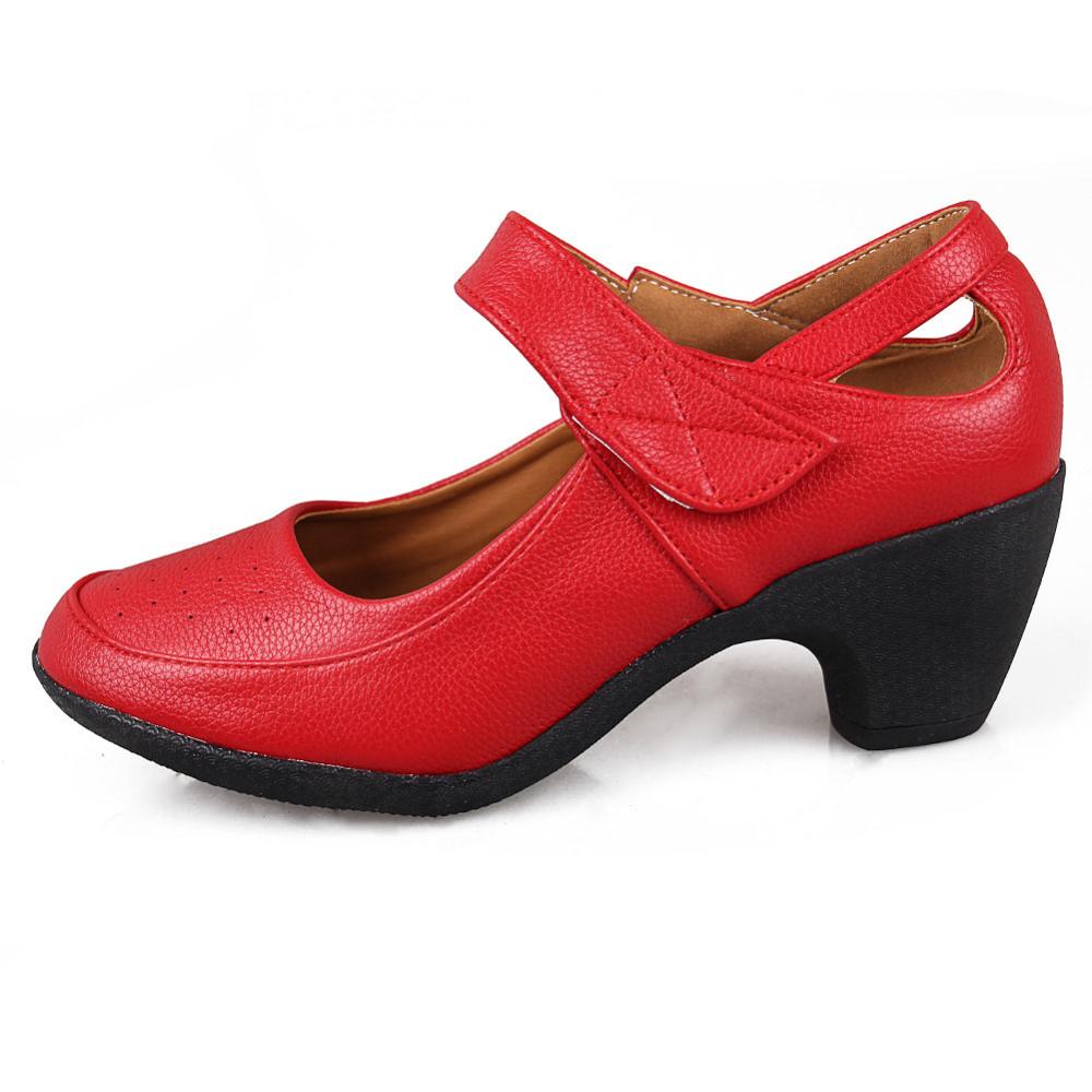 arriver dancing girls women square dance shoes ladies 5.5CM-6CM Red/white/black: red / 4.5