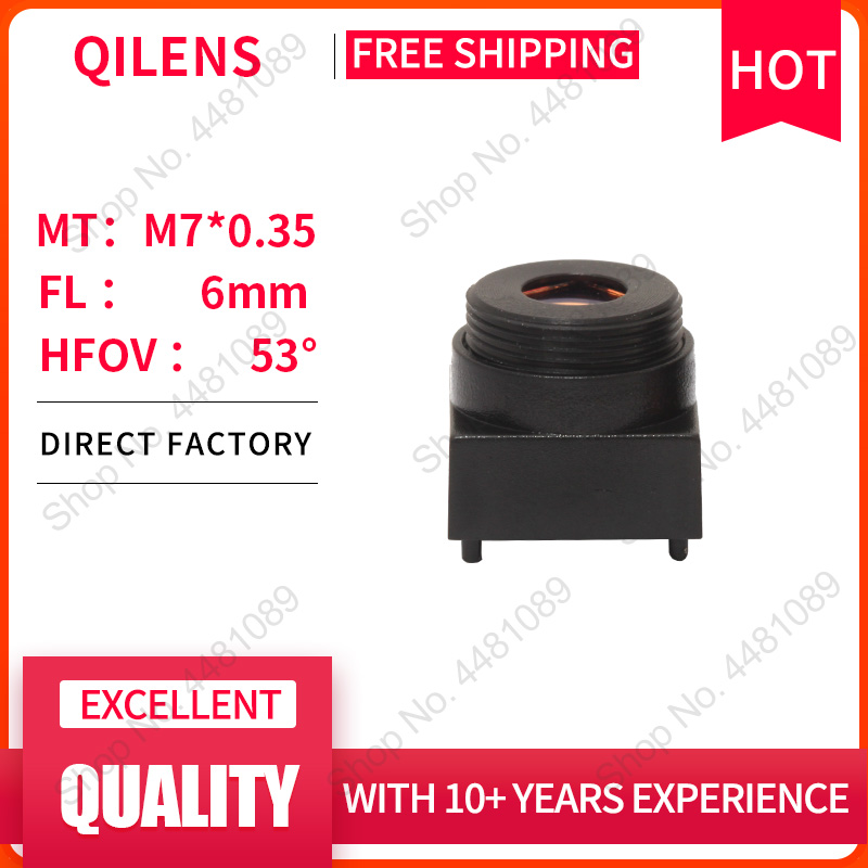 QILENS CCTV lente M7 6mm per sicurezza 720P 1080P HD mini telecamera spillo Foro lente
