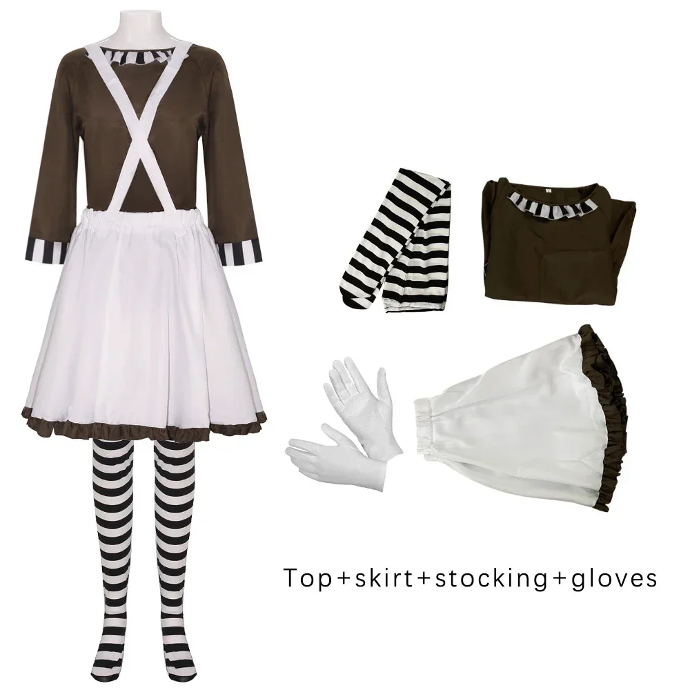 Masculino feminino oompa loompa traje com peruca festa de halloween terno chocolate fábrica trabalhador cosplay roupas para masculino feminino: L / Preto