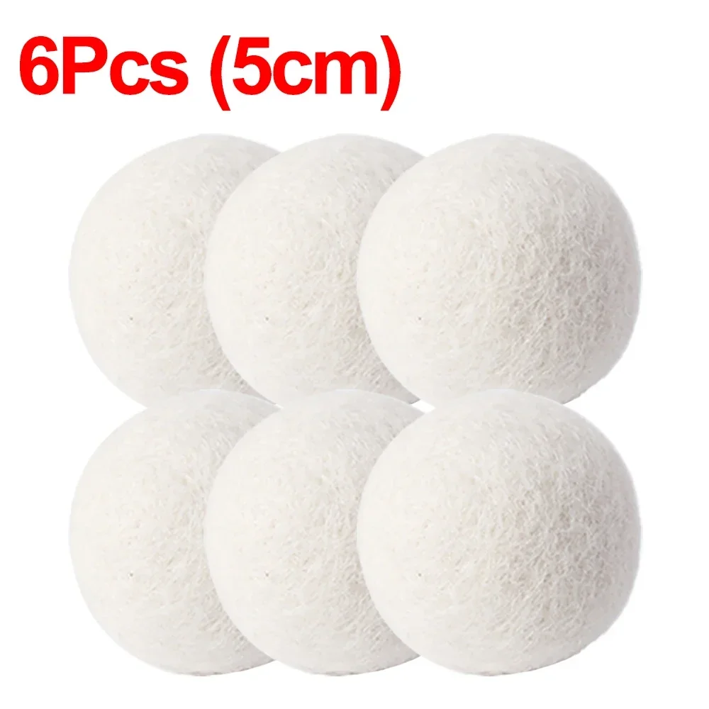 6Pcs Wiederverwendbare Wolle Trockner Bälle Kleidung Weichspüler Wäsche Fleece Trockner Ball Kit Hause Kleidung Trockner Waschmaschine 3/4/5/6/7cm: Silber