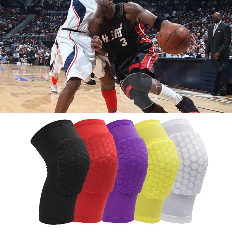 Honeycomb Pad Crashproof Antislip Basketball Leg Knee Guard Pad Long Sleeve Protector Gear Sports Injury Protect Support