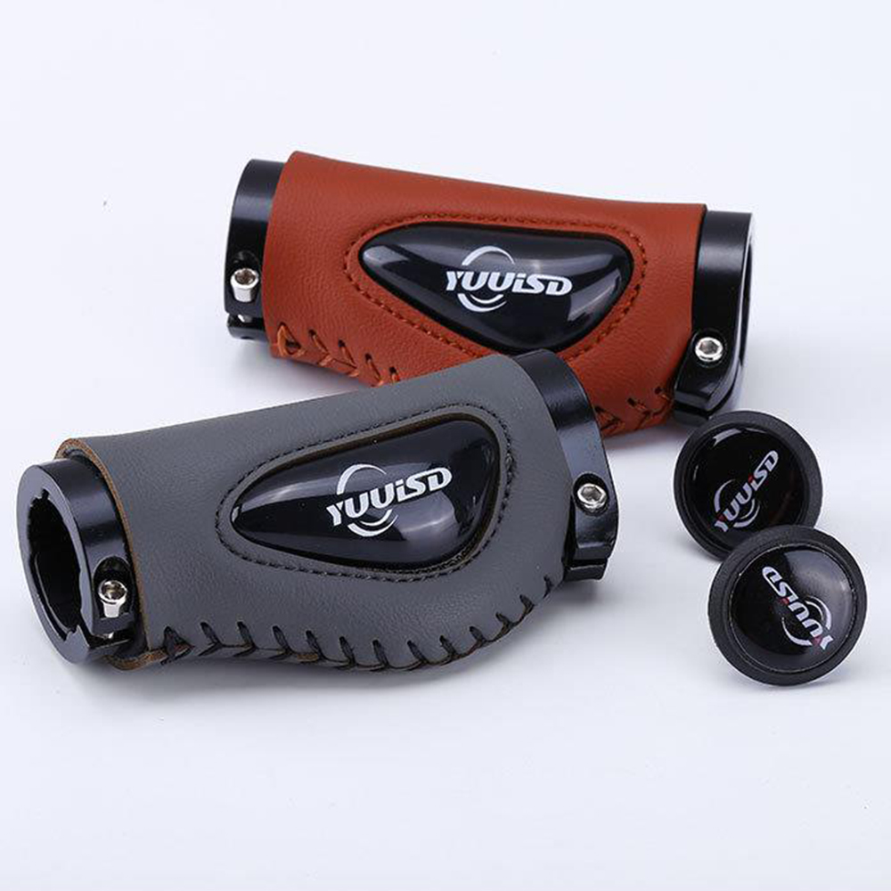 Bike Fiber Leather Grips Dead Fly Bike Grips Bike Accessories Bike Grips Brown Leather Anti-Slip Handlebar Covers