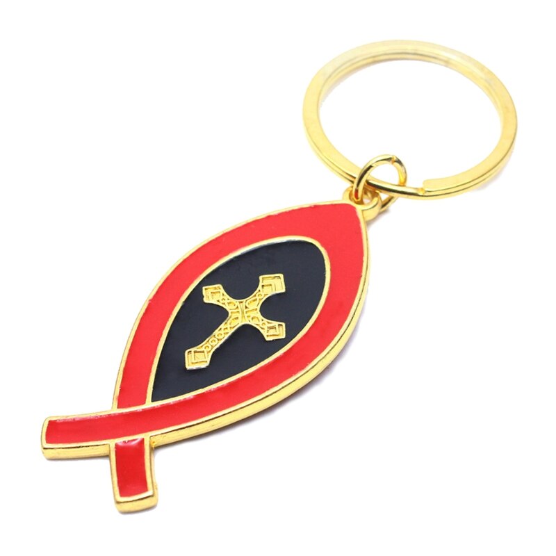 Kreuz Jesus Christus Schlüssel Schnalle Kirche Souvenirs Kurze Israel Fisch bilden Schlüssel Ring D0LD: 1