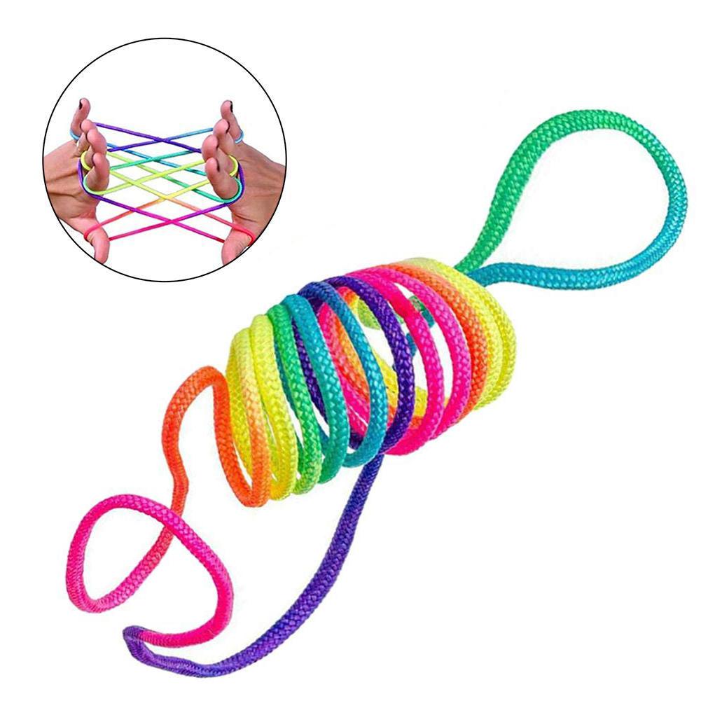 Kids Rainbow Colour Morrelen Vinger Draad Touw String Game Developmental Speelgoed Puzzel Educatief Spel Voor Kinderen Kids