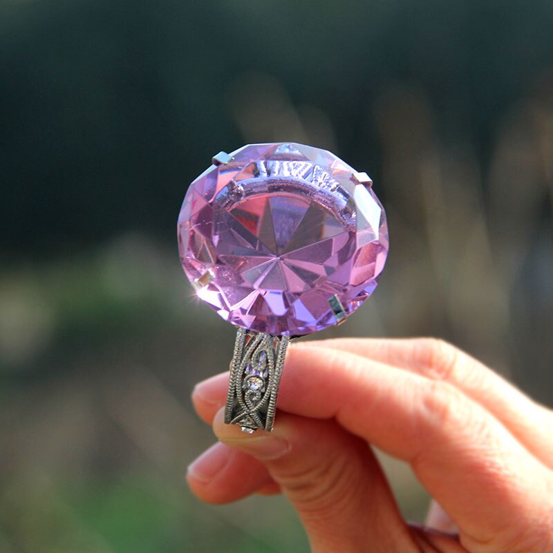 Crystal Glass Diamond Napkin Rings Table Decoration Crafts Wedding Banquet Dinner Party Birthday Home Ornaments 11 Colors: purple