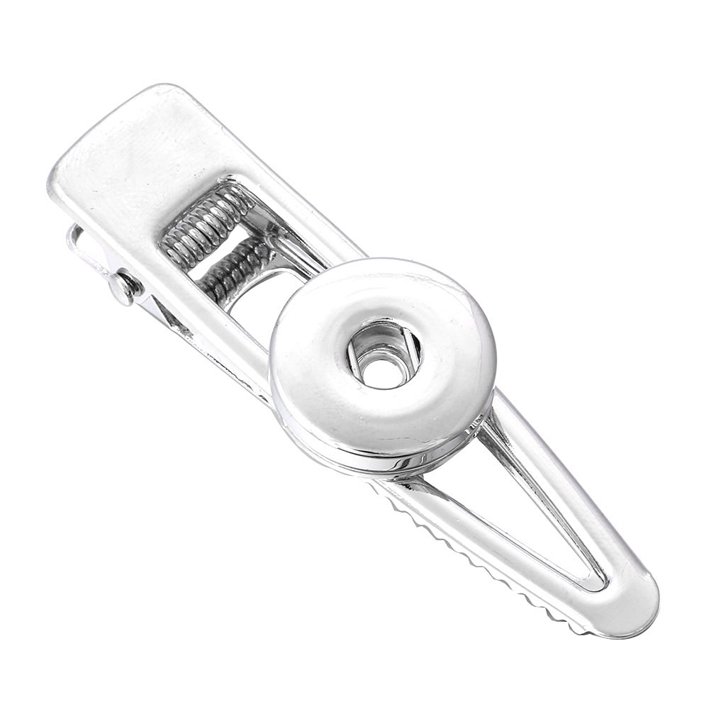 Snap Sieraden Trendy Snap Charm Broche voor Vrouwen Mannen Fit 18mm Metal Charms Button Snaps DIY Sieraden Fitting: Silver Plated