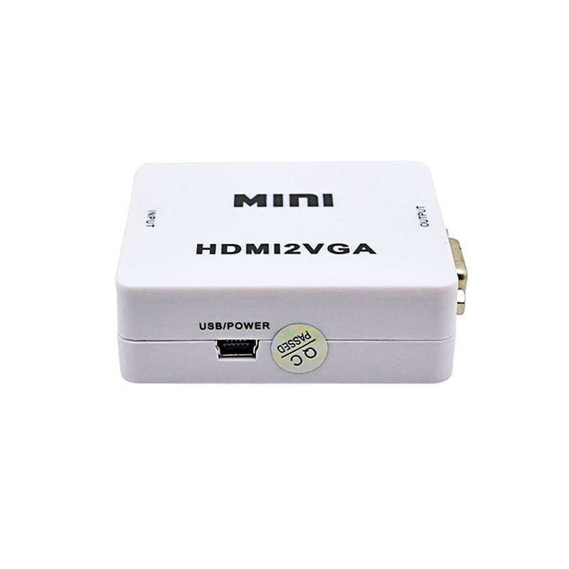Mini hdmi-kompatibel til vga adapter  hd2 vga  av2hd med lydkonverter digital analog av/cvbs l/r audio 1080p til pc bærbar hdtv