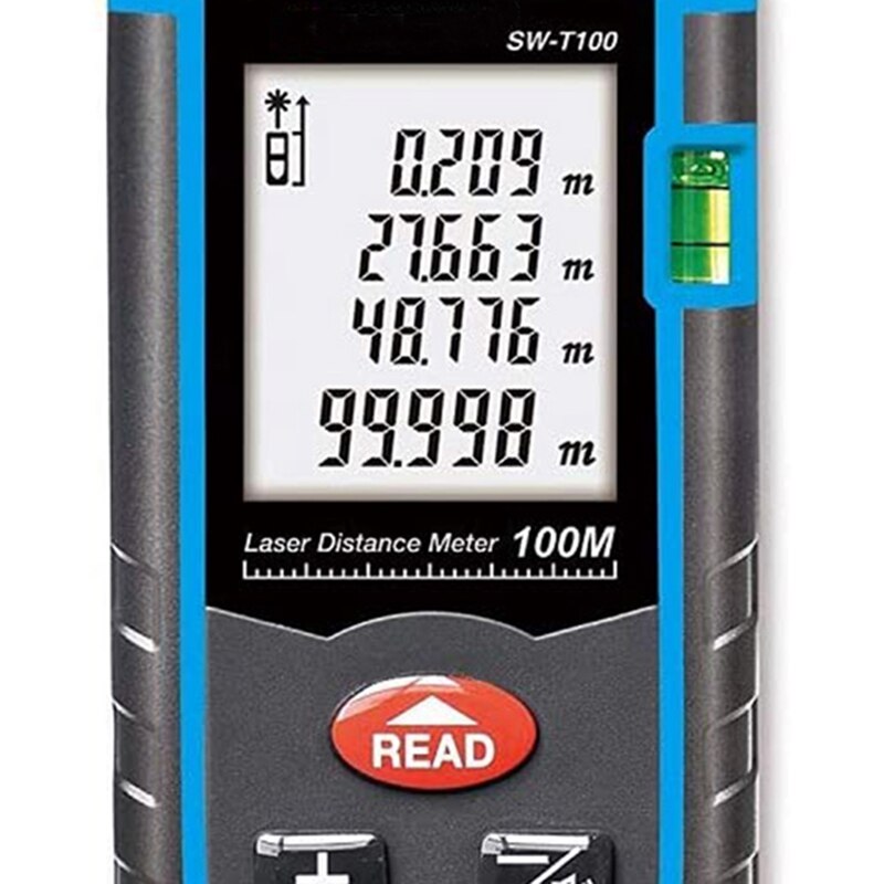 Afstand Meten Meter Infrarood Heerser Meetlint Met Bubble Gebied/Volume Diastimeter Apparaat Tester Tool 0.05-100M