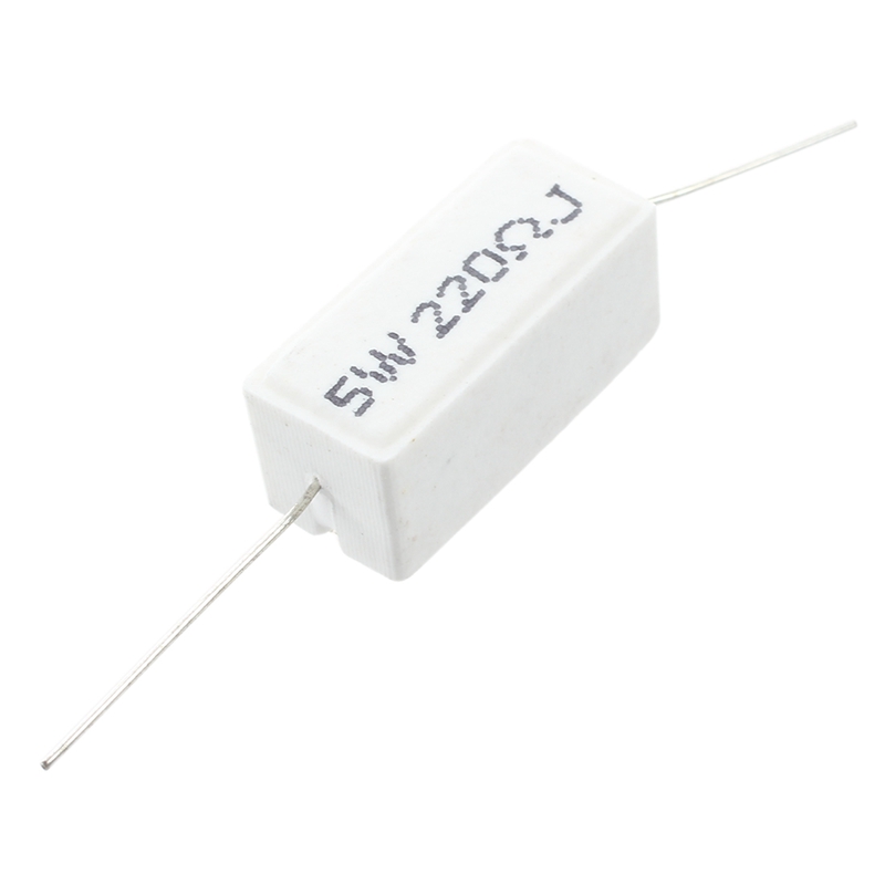 GTBL 20 Pcs 220 Ohm 5W Cement Power Resistors : 10 Pcs Axial Wirewound &amp; 10 Pcs Axial Lead Ceramic