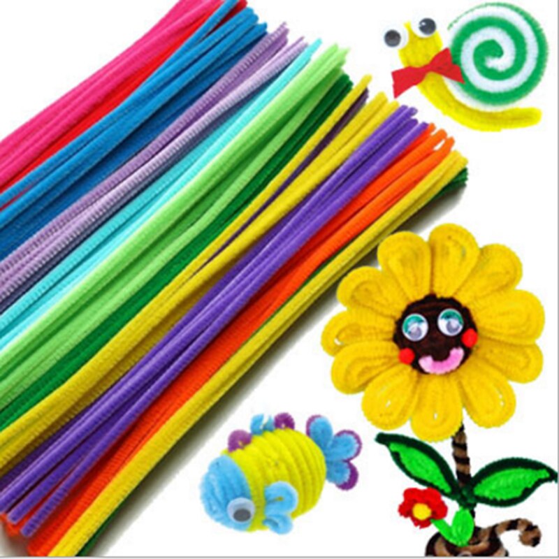 100Pc Multicolour Chenille Stelen Chenille Handgemaakte Diy Art Craft Materiaal Kinderen Creativiteit Handwerk Kinderen Speelgoed