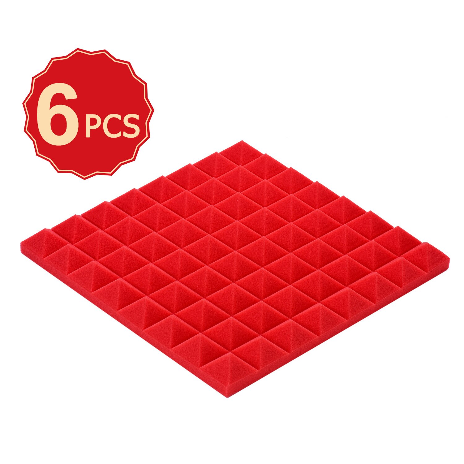 6PCS 20X20X2 Inches Acoustic Foam Panels Soundproof Foams Panels Wedges for Studio Home Walls Ceiling Sound Absorbing Insulation