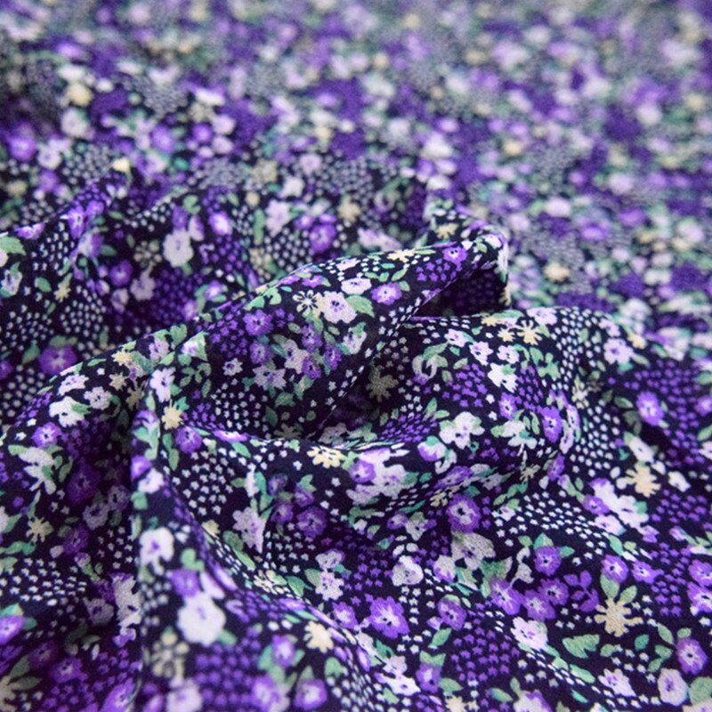 Tela de Chifón con flores para vestido de mujer, morado de media Metro, novedad de verano, Material de ropa, T1583