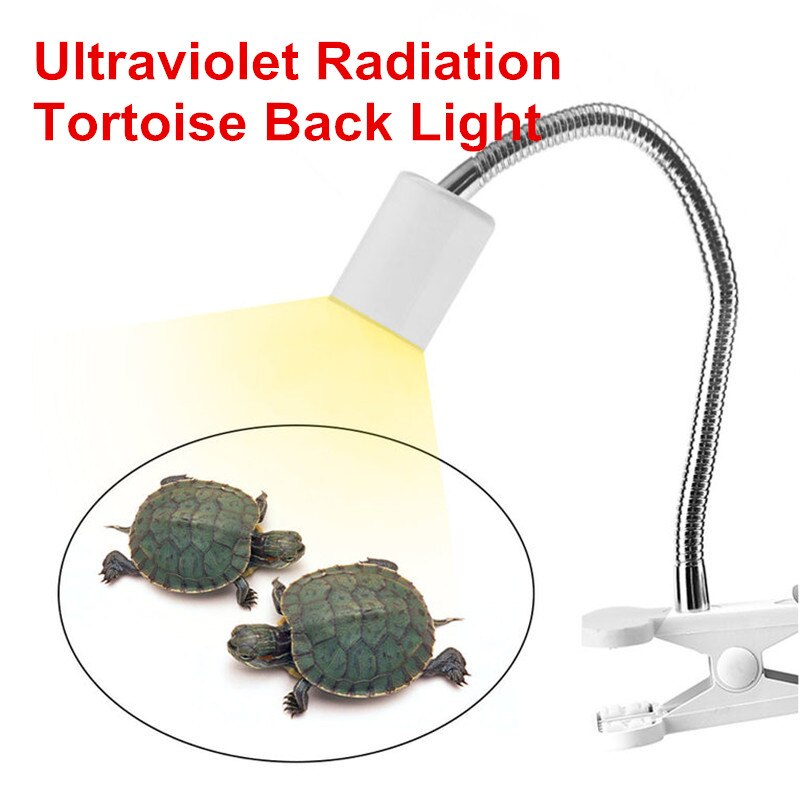 Aquarium Reptile Basking Lamp Holder for Turtle Lizard Habitat Ceramic UVB/UVA Heat Bulb Lamp Clip Holder E27 Base