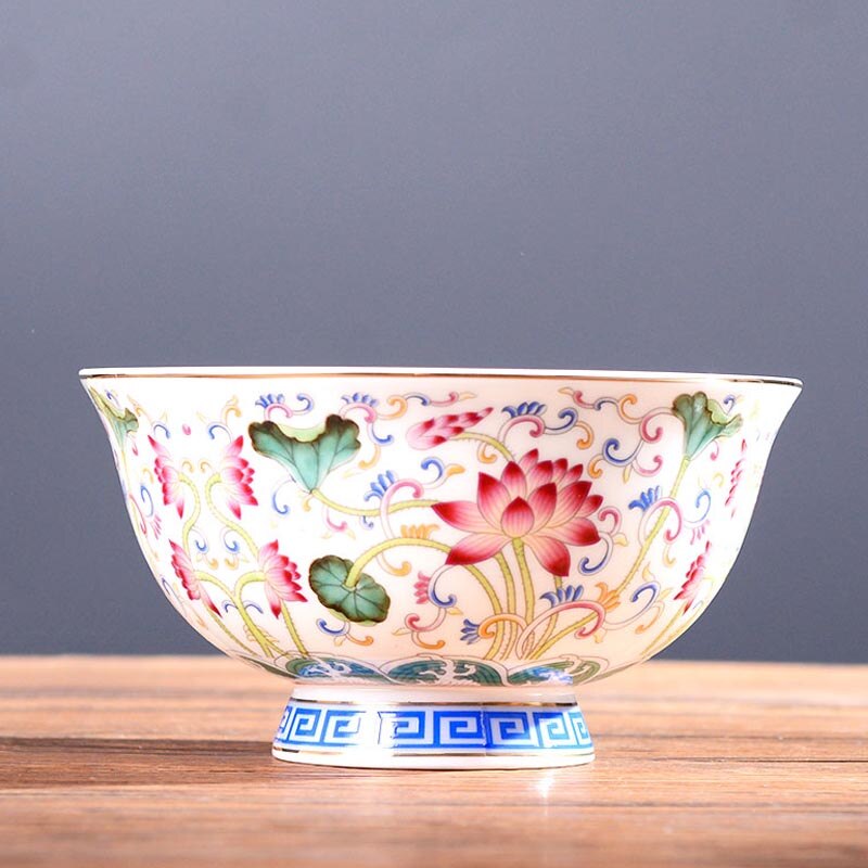 4/5/6inch Chinese Enamel Color Ceramic Tableware Household Soup Rice Bowl Ramen Bowls Kitchen Utensils Porcelain Dinnerware