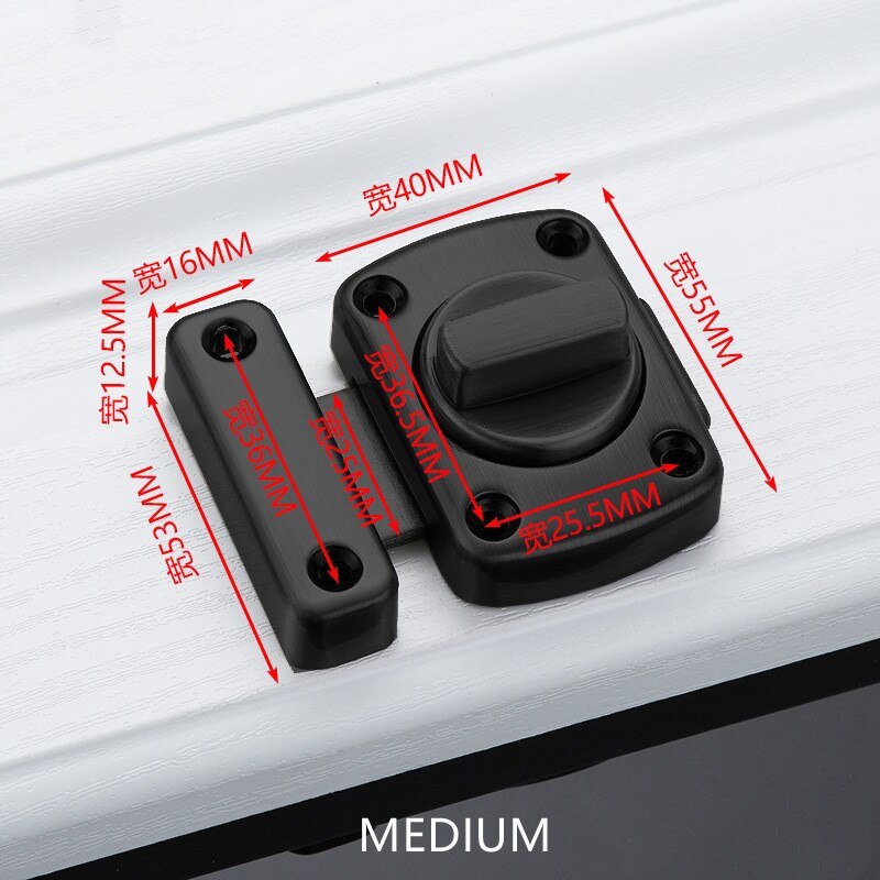 Universal Door Latch Gate Latch Security Sliding Door Lock Door Bolt Zinc Alloy with Screws Latch: B2