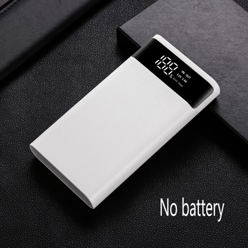 Qc 3.0 Snel Opladen Power Bank Shell Micro Type-C Diy Quick Charge Powerbank Shell 6*18650 Batterij pd 18W Externe Lader: White No battery