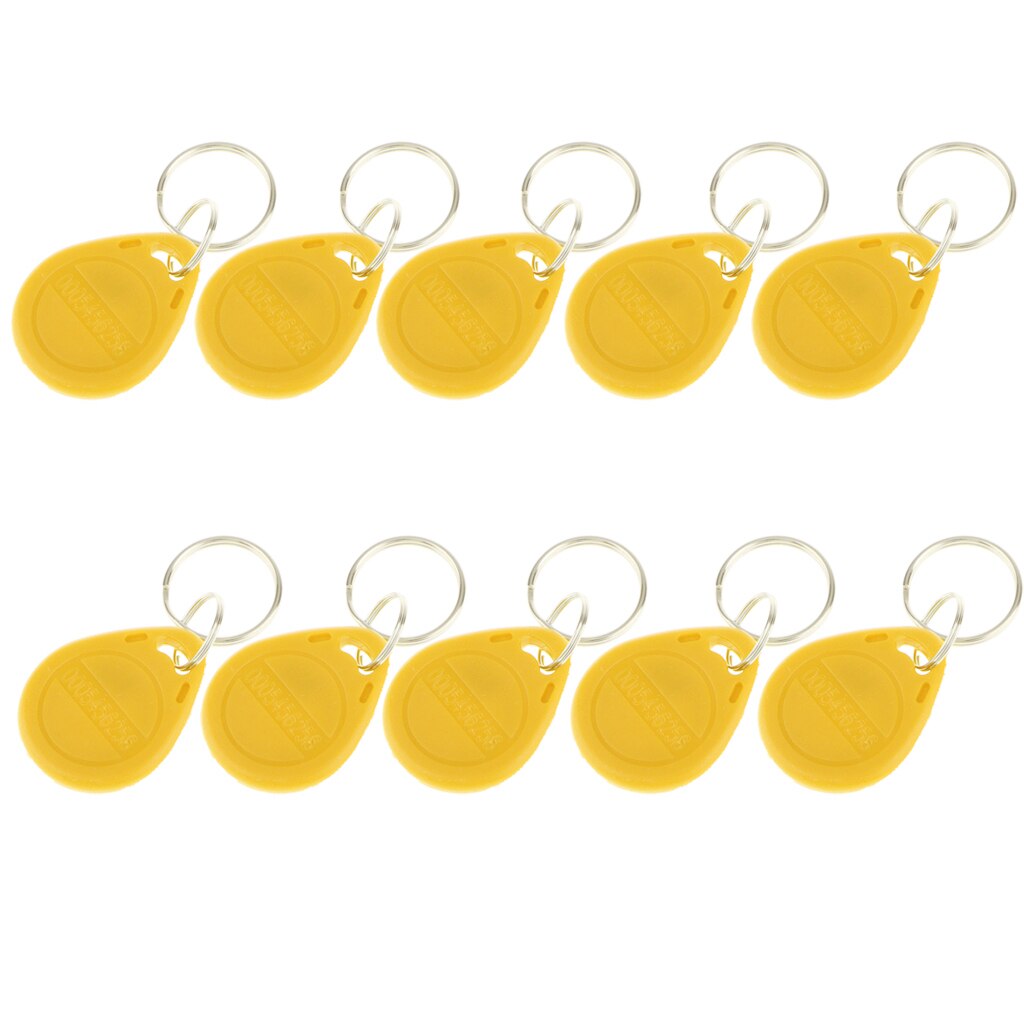 10 Pieces 125KHZ RFID Proximity ID Card Token Tags Key Fobs Key Chain Access System Access Control: Yellow