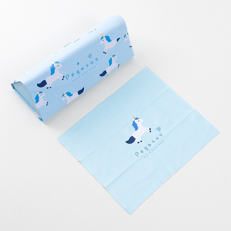 Novedad en fundas bonitas de gafas de unicornio de para gafas, caja de gafas de sol plegable de , bolsa, Protector de gafas triangular portátil: 3