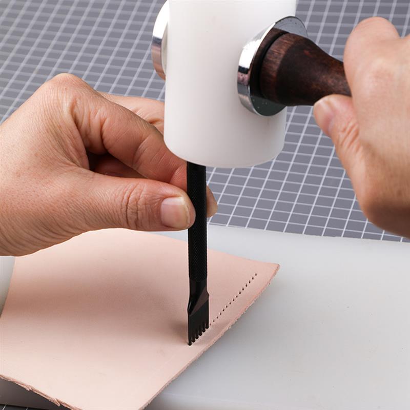 Leather Craft Tools Leather Carving Hammer DIY Leathercraft Mallet Nylon T Head With Wooden Handle Cowhide Sew Leather Tools