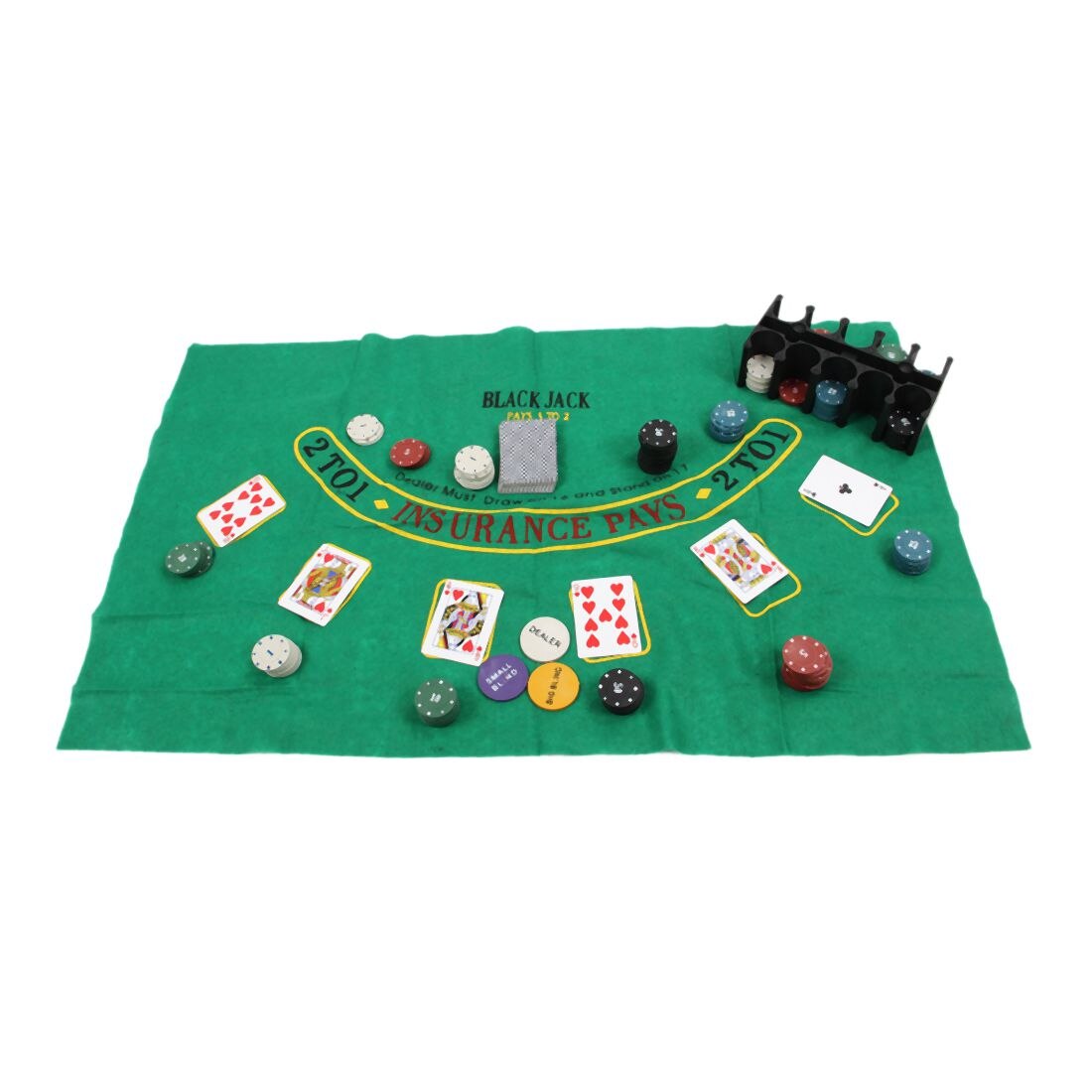 Lgfm  - 200 baccarat chips forhandlingspoker chips sæt - blackjack bordklud - persienner - dealer - poker kort - med: Default Title