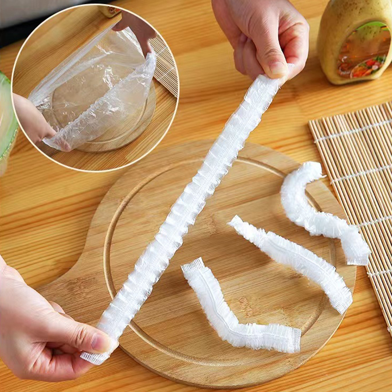 Engangs plastikbetræk til madvarer, køkken, frugter, friskhed, saran warp elastisk skoovertræk, brusehovedbeklædning, opbevaringsposer, arrangør