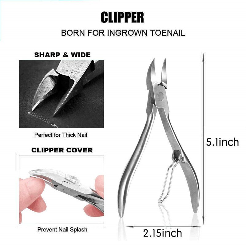 Pedicure Tools Ingrown Toenail Tools Kit Nail Care Ingrown Toenail Removal Correction Clippers Foot Care 12 Pcs/Set