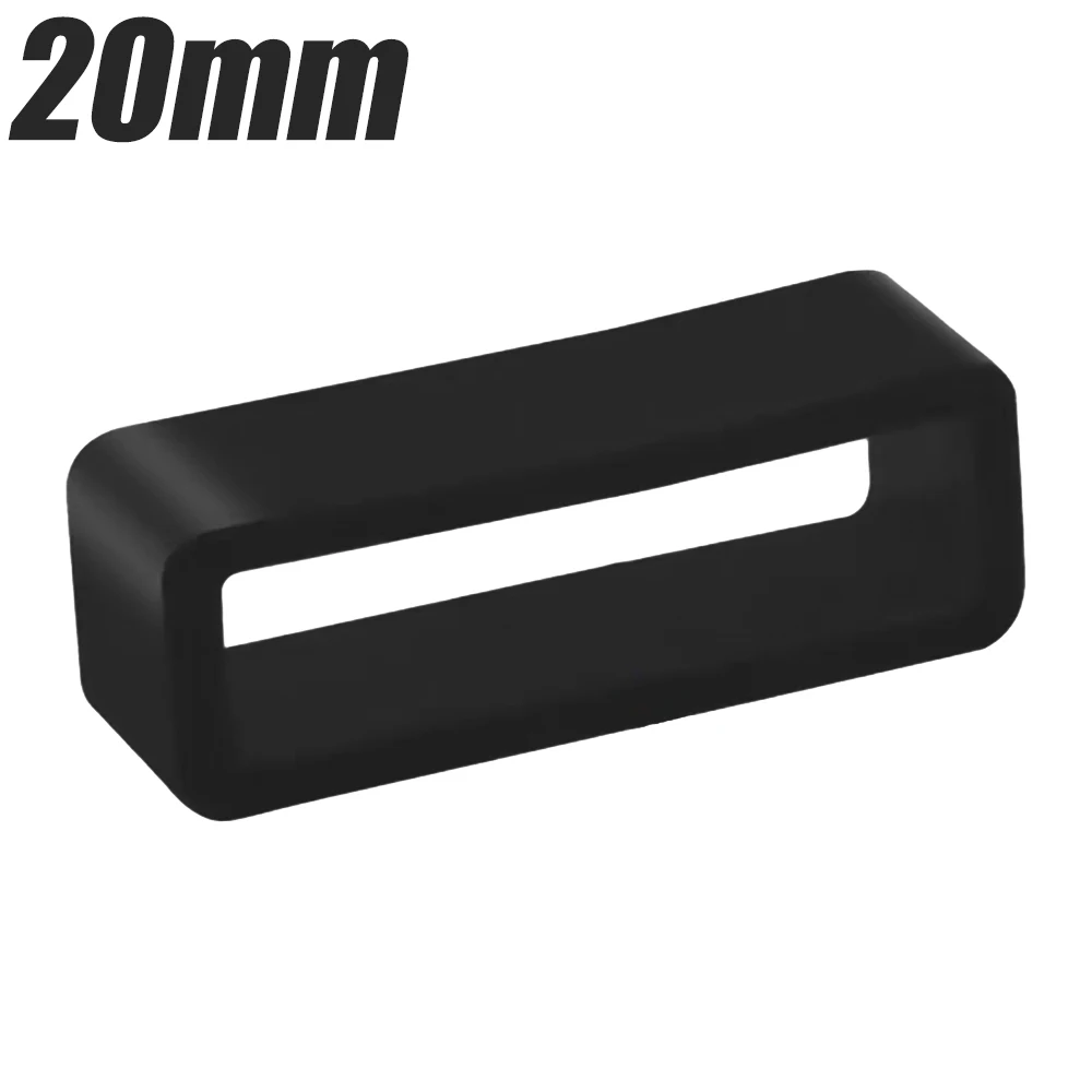 Rubber Ring Watch Strap Loops Silicone Replacement Watchband Keeper Holder Retainer 12 14 16 18 20mm Movable Watch Ring Circle: XS / 橄榄绿