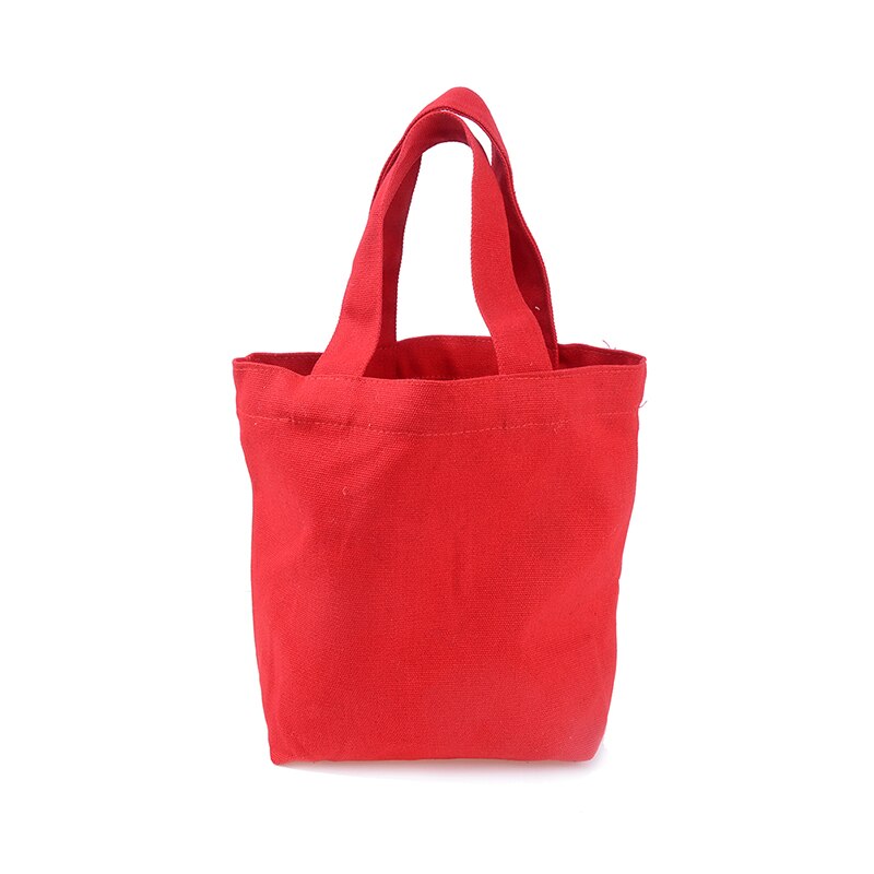 Sac à main en toile de couleur unie sac à provisions pour femme fille sac à Lunch Portable sac de pique-nique sac de rangement pour femme sac 23*21*10cm