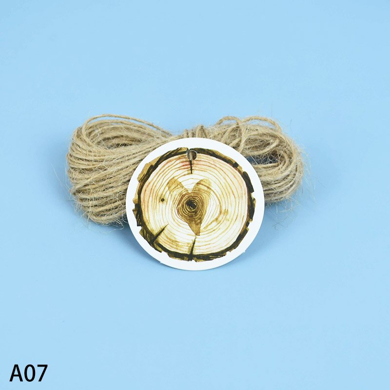 50 st vackra blommor papper taggar med hamp rep valentines bröllop äktenskap etiketter paket diy fest dekoration hängande tagg: A07