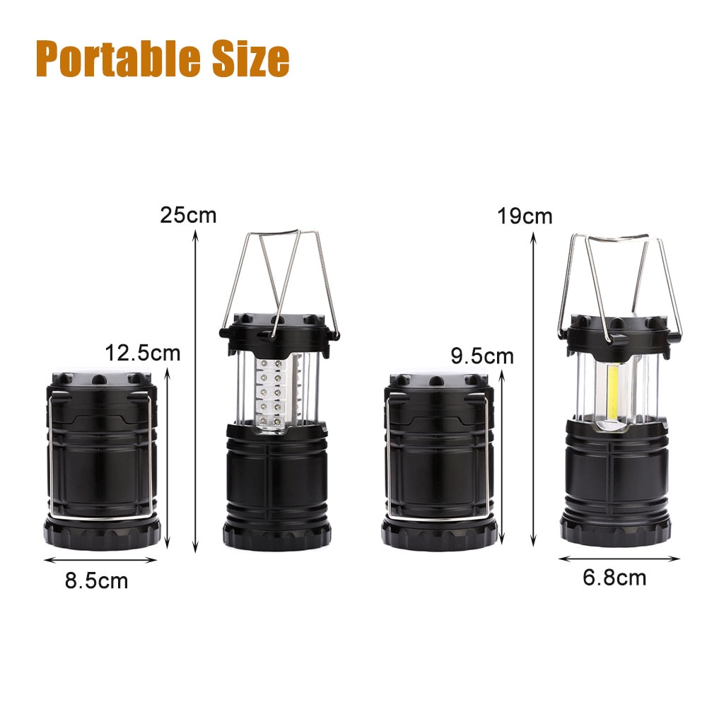 Aa batteri cob led mini bærbar belysning lanterne camping lampe lommelykt utendørs camping lys vanntett lommelykt cob lanterne