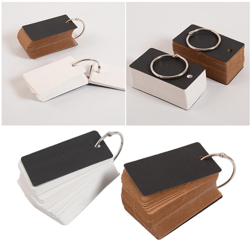 100 Pcs Blank Alphabet Cards Literacy Cards Stationery Supplies with Binder Ring for School Office (Light Brown)