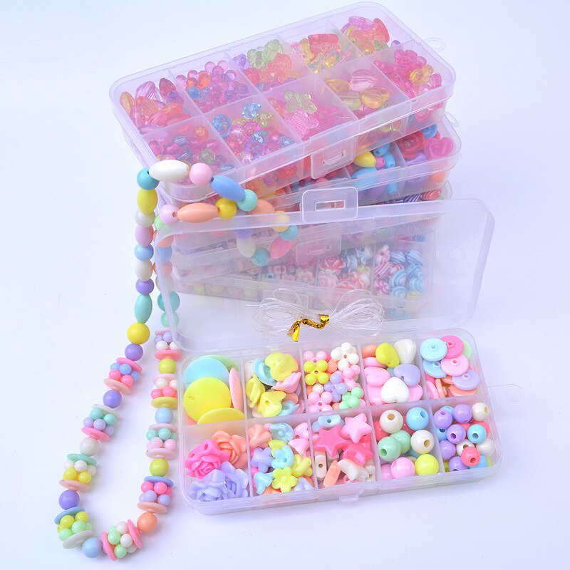 DIY Handmade Beaded Toy with Accessory Set Children 10 Grid Girl Jewelry Making Toys Educational Toys Children