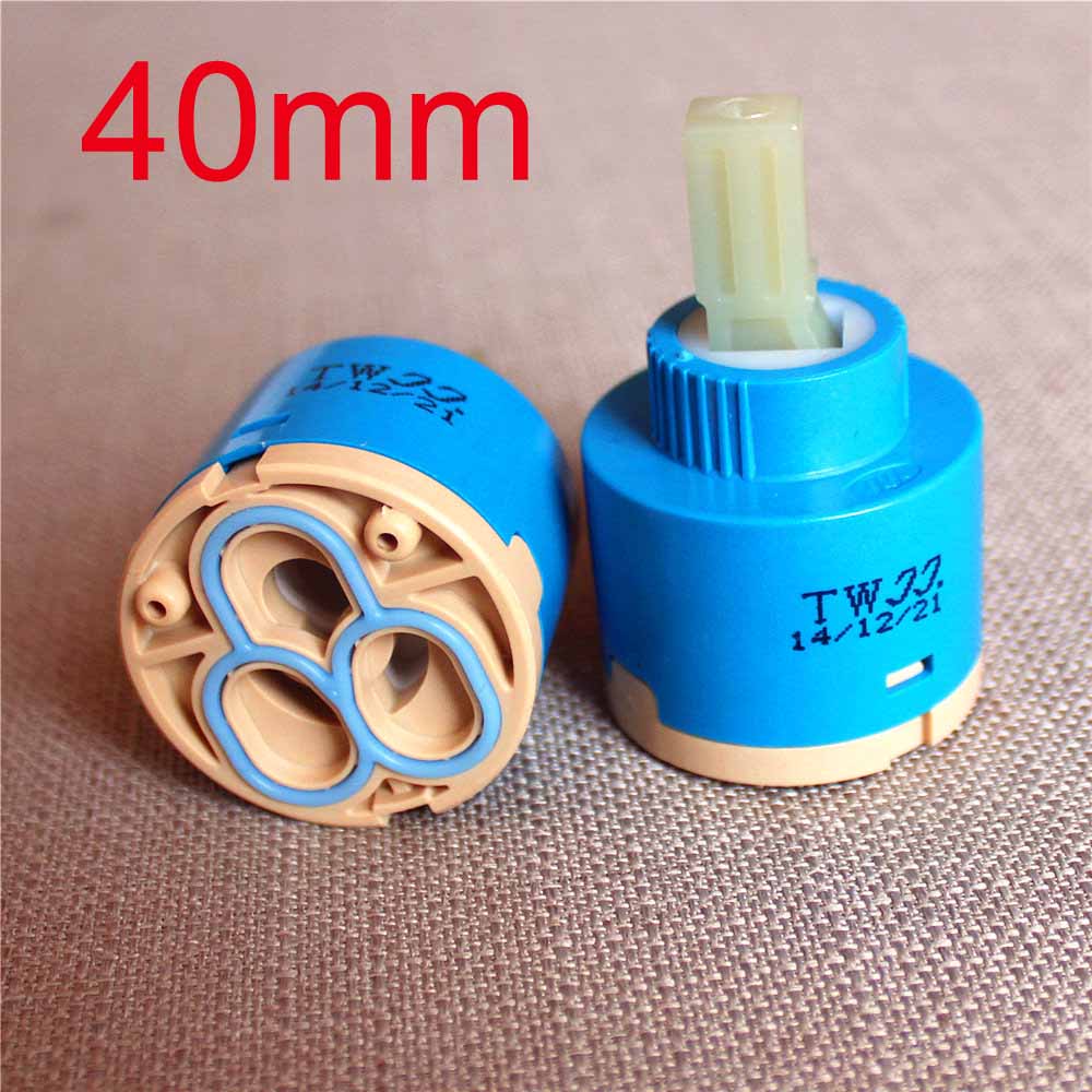 25mm / 35mm / 40mm Ceramic Cartridge Faucet Cartridge Mixer Low Torque Faucet Accessories Spindle Free Rotation Flat Base: 40mm