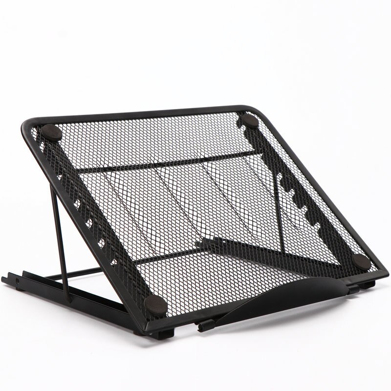 Mesh Geventileerde Verstelbare Laptop Stand Houder Koeler Folding Portable Voor Laptop Notebook Tablet Verstelbare Notebook Stand: black