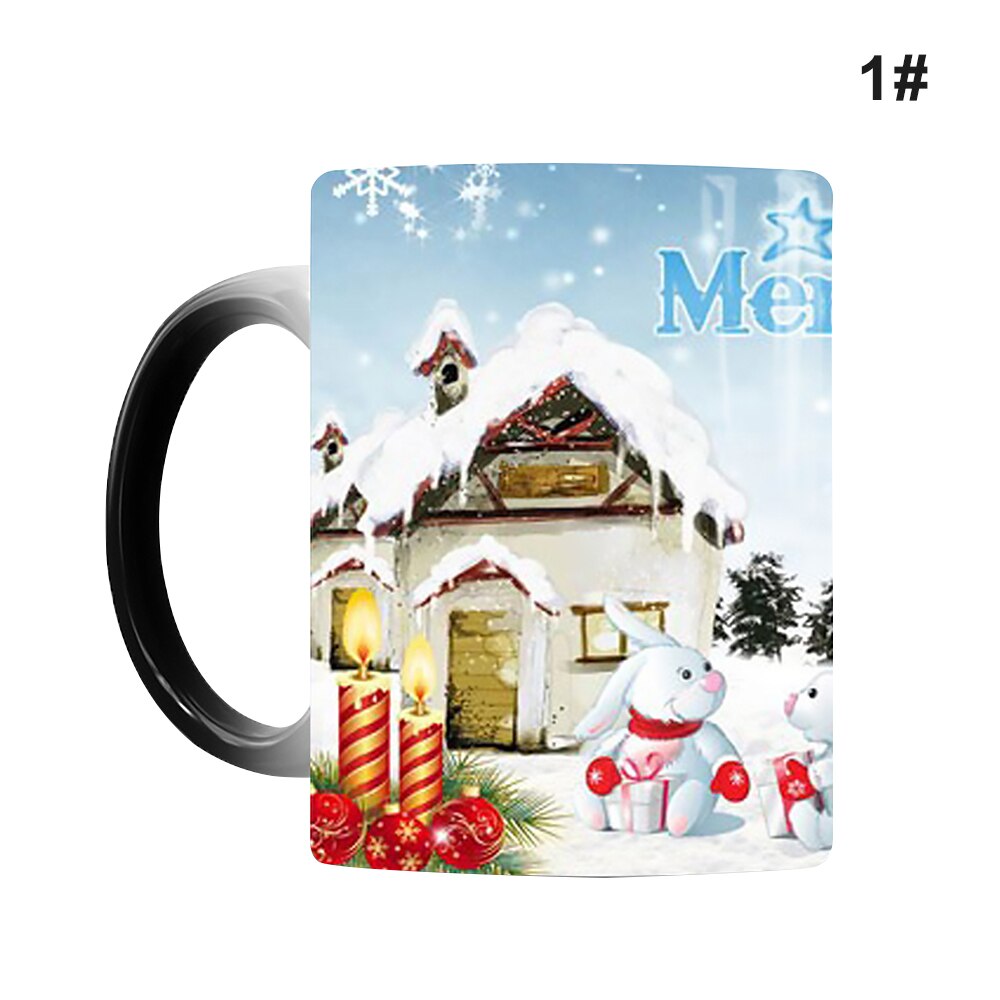 340Ml Kerst Keramische Kleur Veranderende Cup Koffie Mok Warmtegevoelige Thermochrome Koffie Melk Water Cup Kleur Veranderende Cups 2: 01