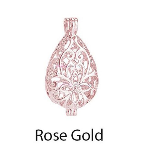 10Pcs Antiek Zilver Kleur Shape Hollow Medaillon Hangers Voor Diy Ketting Maken: Rose Gold