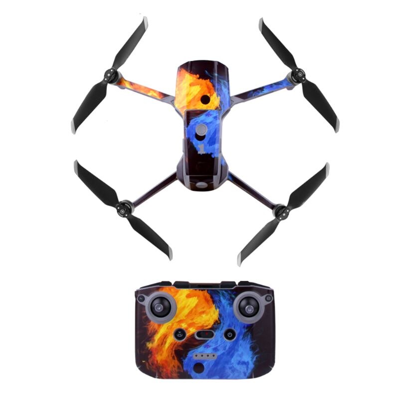 1 ensemble imperméable à l'eau PVC autocollants coloré Art décalque peau Film protecteur pour DJI Mavic Air 2 Drone corps bras télécommande: 6