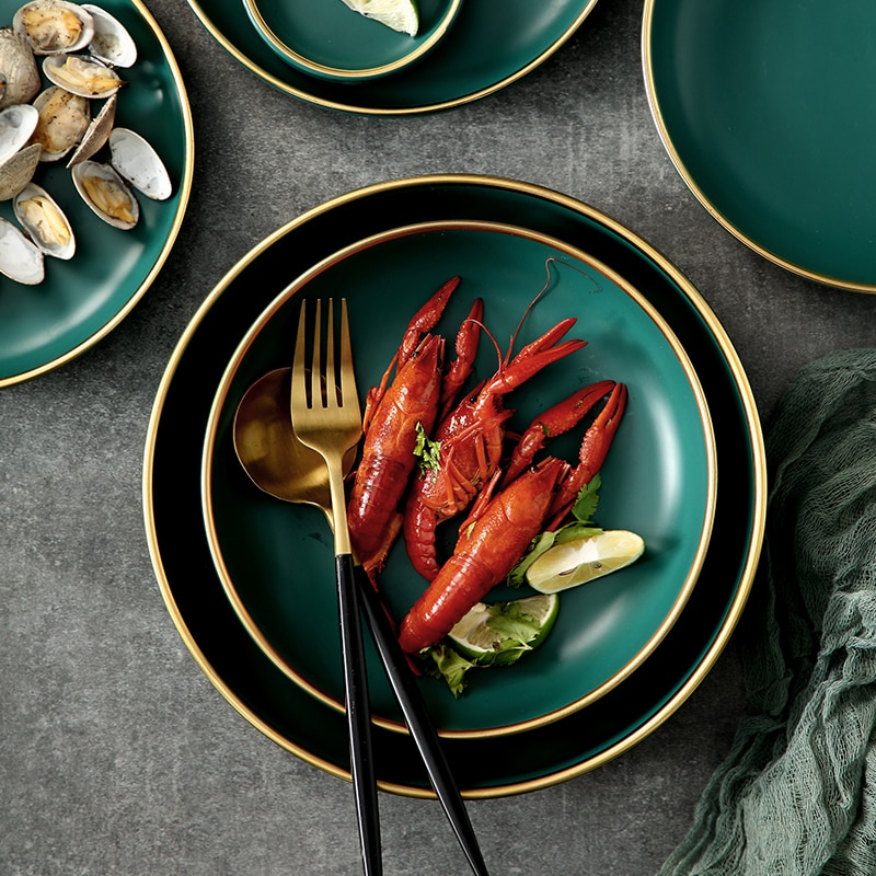 Nordic Ceramic Dishes Set Household Combination Dishes and Chopsticks Net Red Creative Tableware Four Set