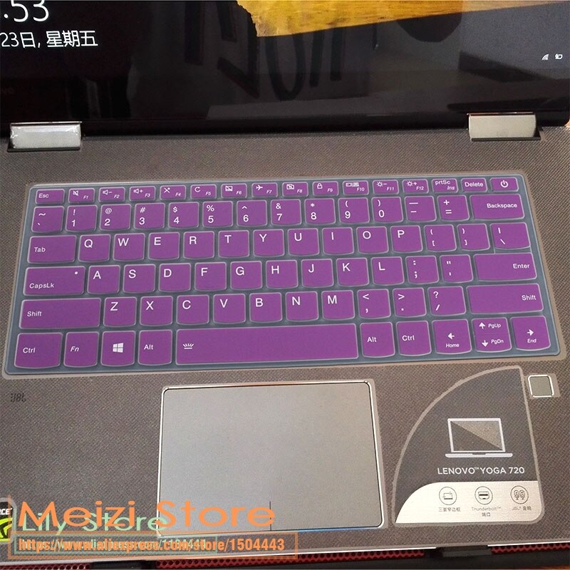 Laptop Keyboard Cover Skin Protector for Lenovo Ideapad S340 14" - Ultra-thin Silicone, Waterproof, Dustproof: Purple