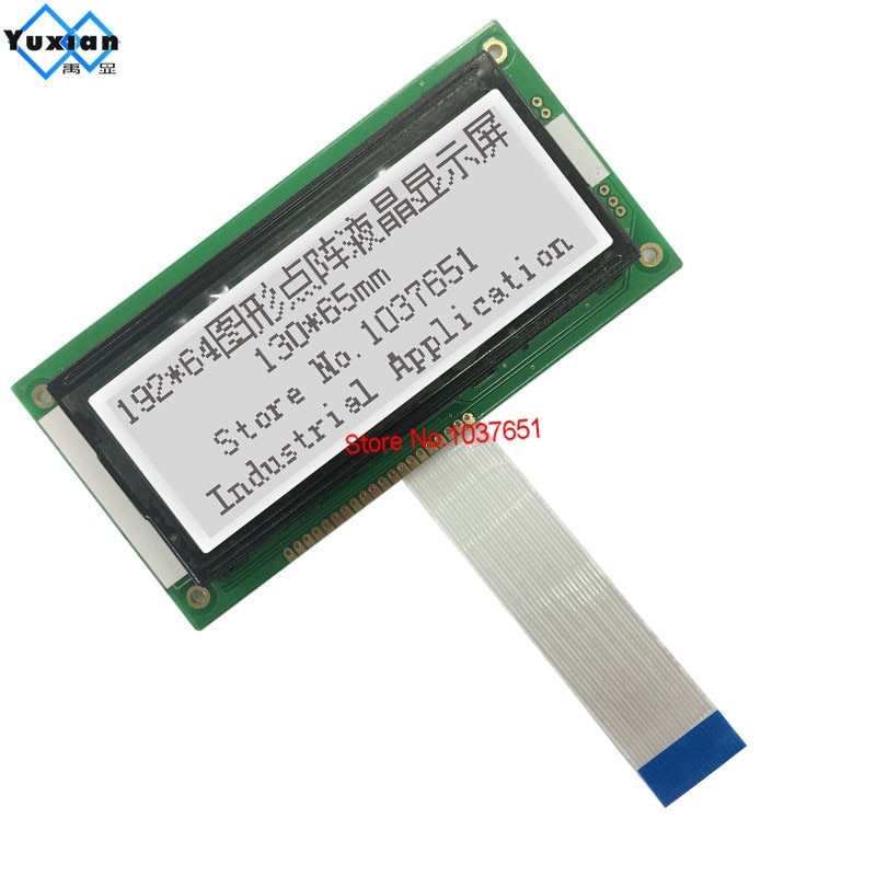 19264 192*64 LCD display module 20pin FFC cable white backlight FSTN 130x65mm 5v s6b0107 0108 LM19264KCC LCM19264B