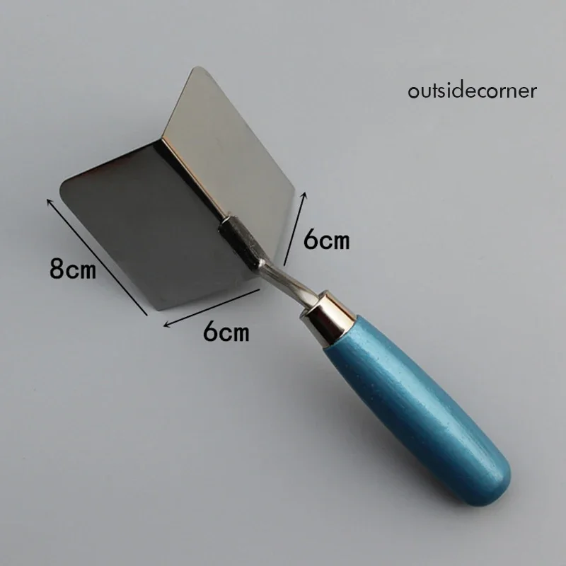 Drywall Corner Tool, Outside / Inside Corner Knife, 8x6cm, Stainless Steel Corner Trowel for Drywall Gyprock Plasterboard