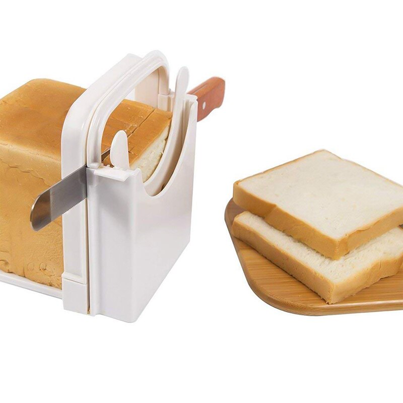 Bread Slicer Guide Adjustable Bread Roast Loaf Slicer Cutter Folding Toast Slicing Mold TP