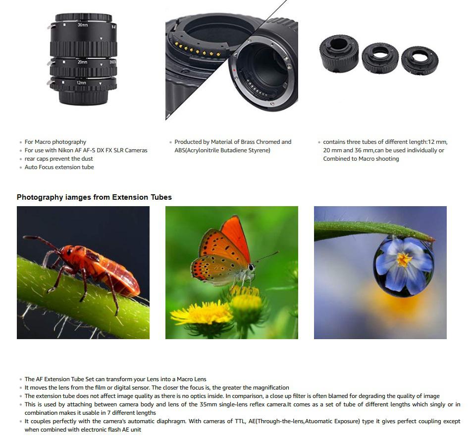 Af Extension Tube Set Auto Focus Macro Extension Tube Set Voor Nikon Af AF-S Dx Fx Slr Camera 'S