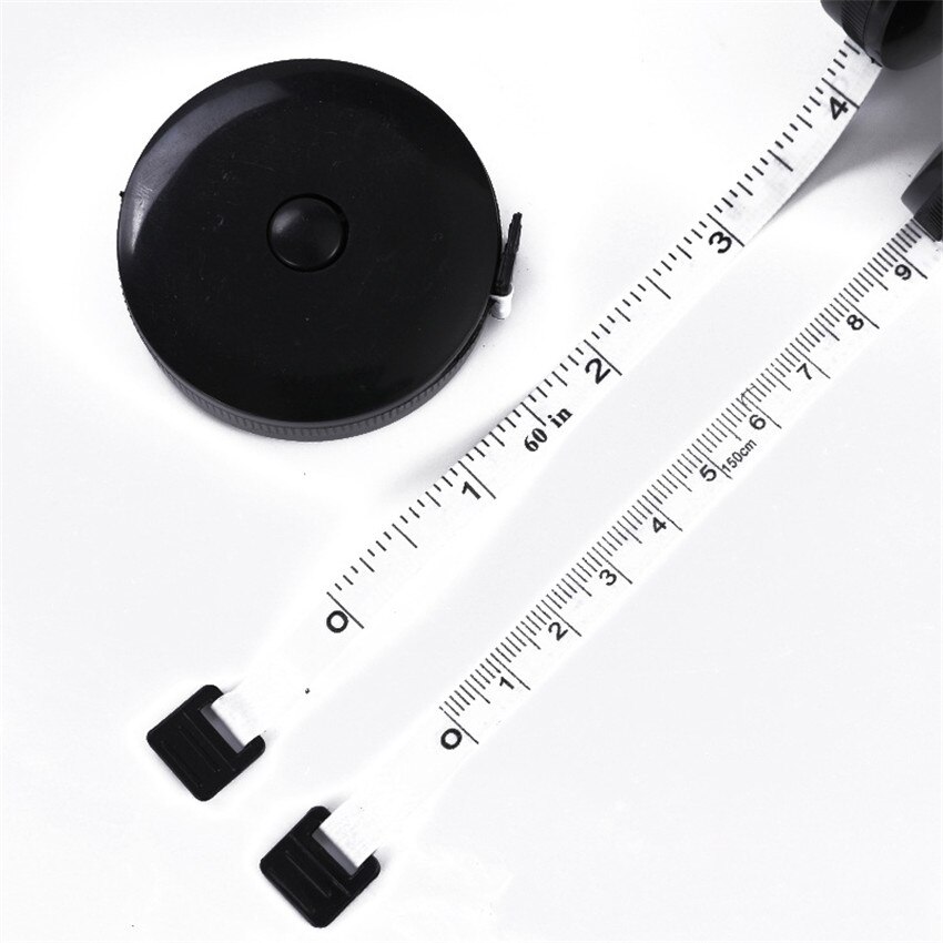 1PC 1.5m/60inch Black/White Tape Measures Measuring Ruler Portable Retractable Mini Sewing Rulers Measuring Tape Tools