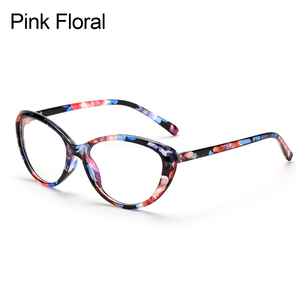 Unisex UV400 Protection Anti Blue Light Glasses Blocking Vintage Frame Anti Eyestrain Computer Gaming Glasses Vision Care: Pink floral