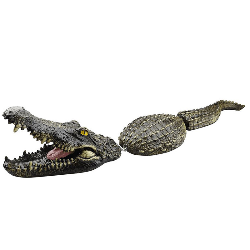 Cabeza de cocodrilo de Animal flotante para estanque de jardín, artesanía de resina, ornamento, parque, piscina, parodia de natación, decoraciones de simulación,: 5