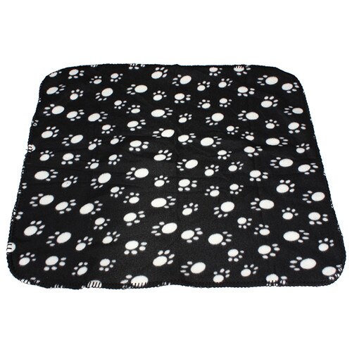 Pet Hond Kat Deken Mat (Rood/geel/zwarte bodem Witte gedrukt pootafdrukken)